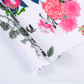 Printed flower woven pure rayon fabric for dress
